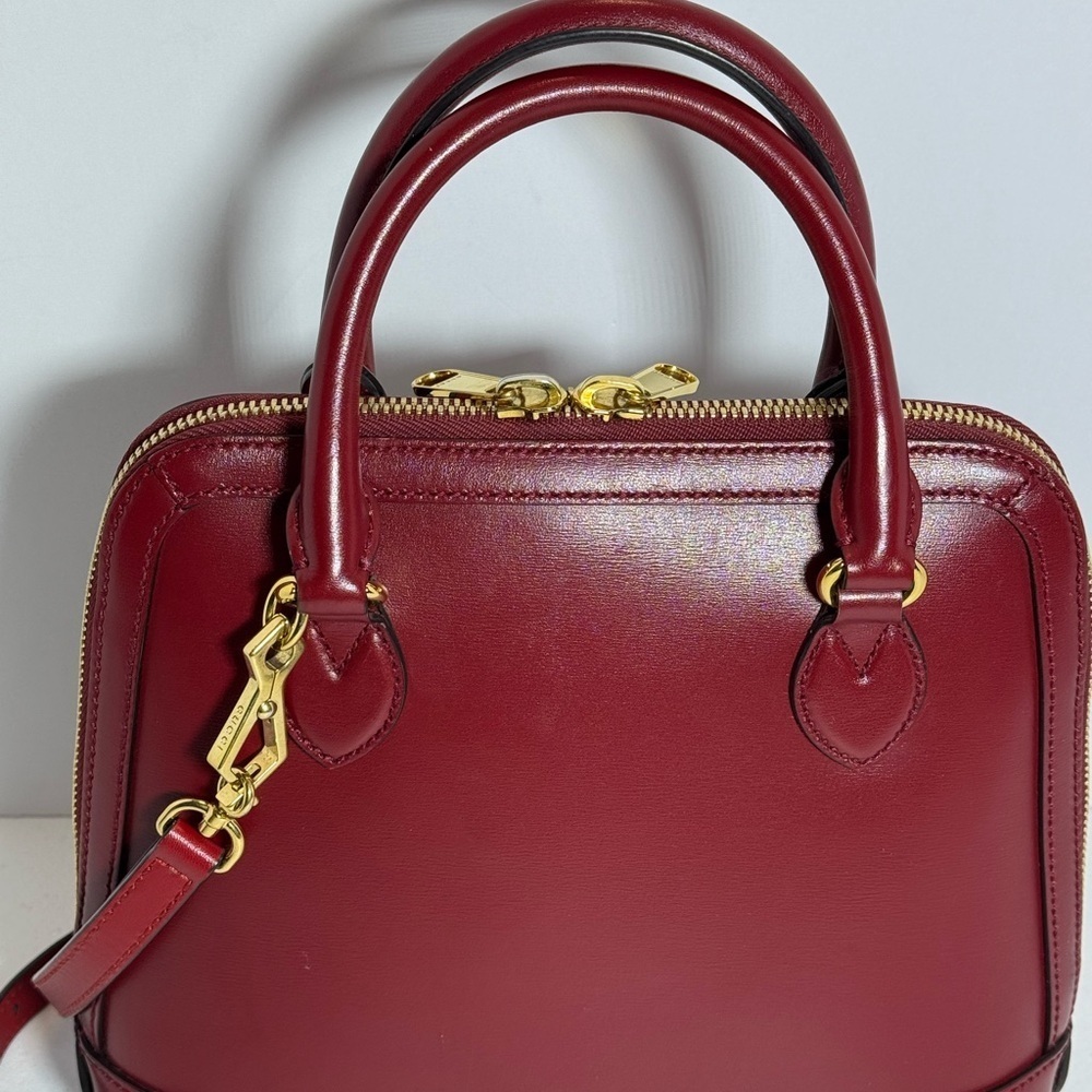 AUTHENTIC Red Leather Gucci Handbag - Picture 4 of 15